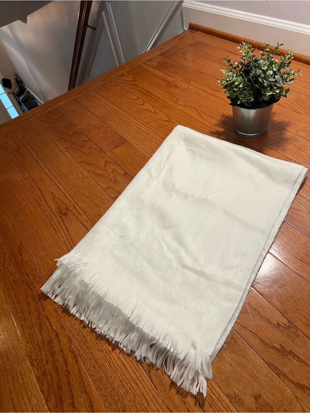 Source Unknown Cream Fringe Shawl Cape